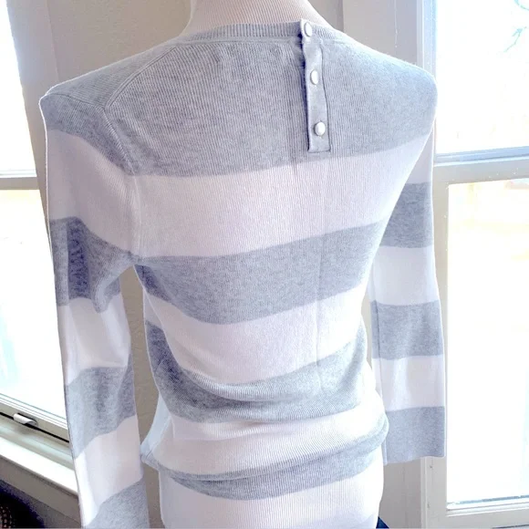 Banana Republic Rugby stripe crew neck Pima cotton/Cashmere Sweater SP - Picture 3 of 11